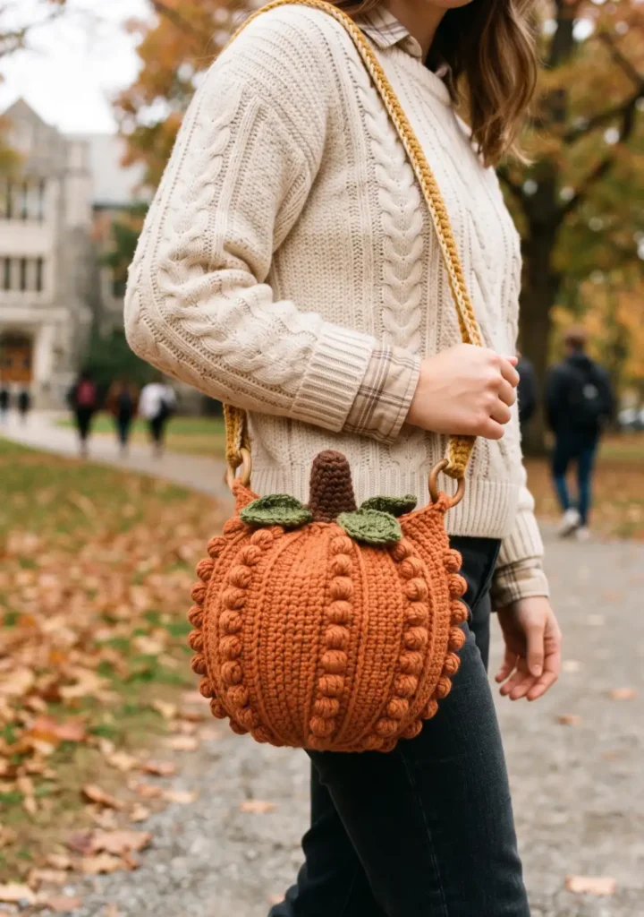 Textured Bobble Stitch Pumpkin