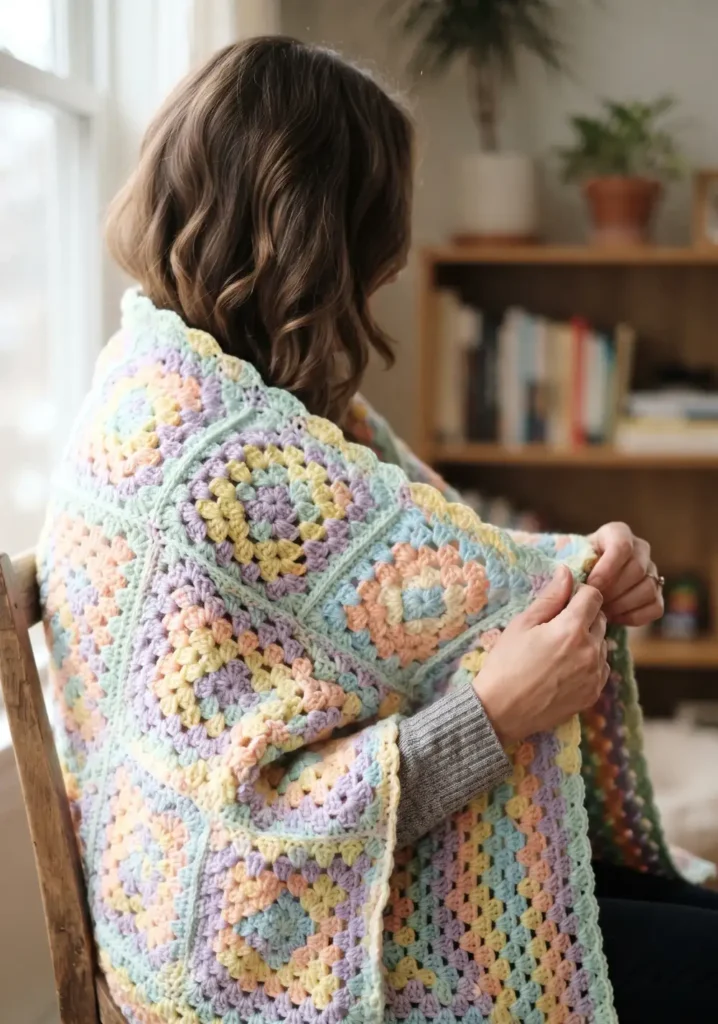Crochet Granny Square Baby Blanket