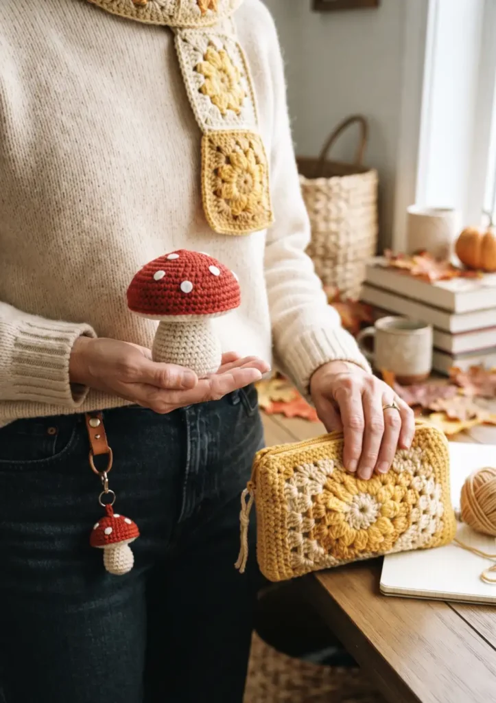 Crochet Mushroom Plush Decor