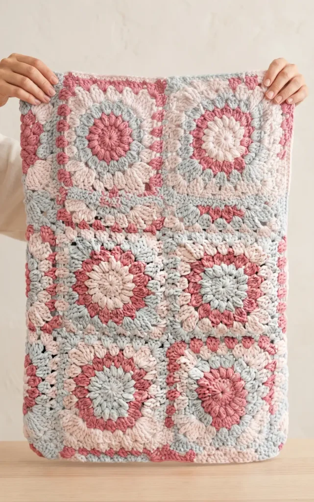 Crochet Granny Square Hooded Pocket Scarf