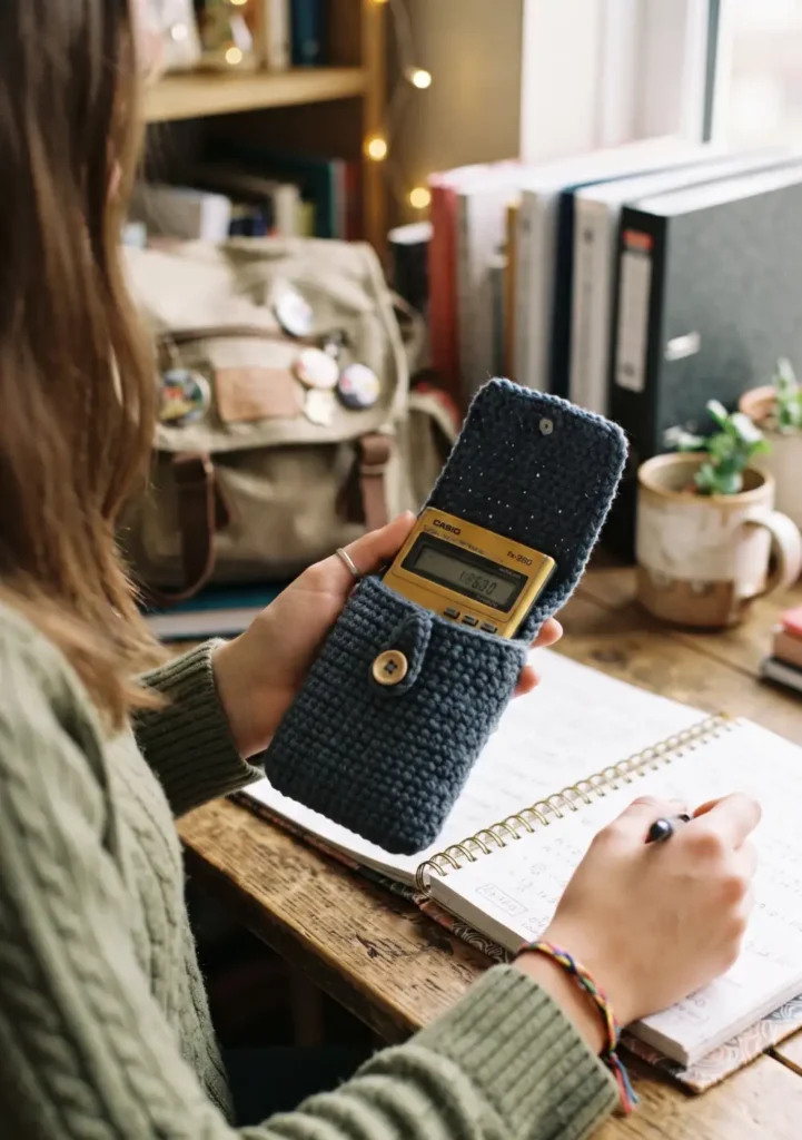8. Crochet Mini Calculator Cozy