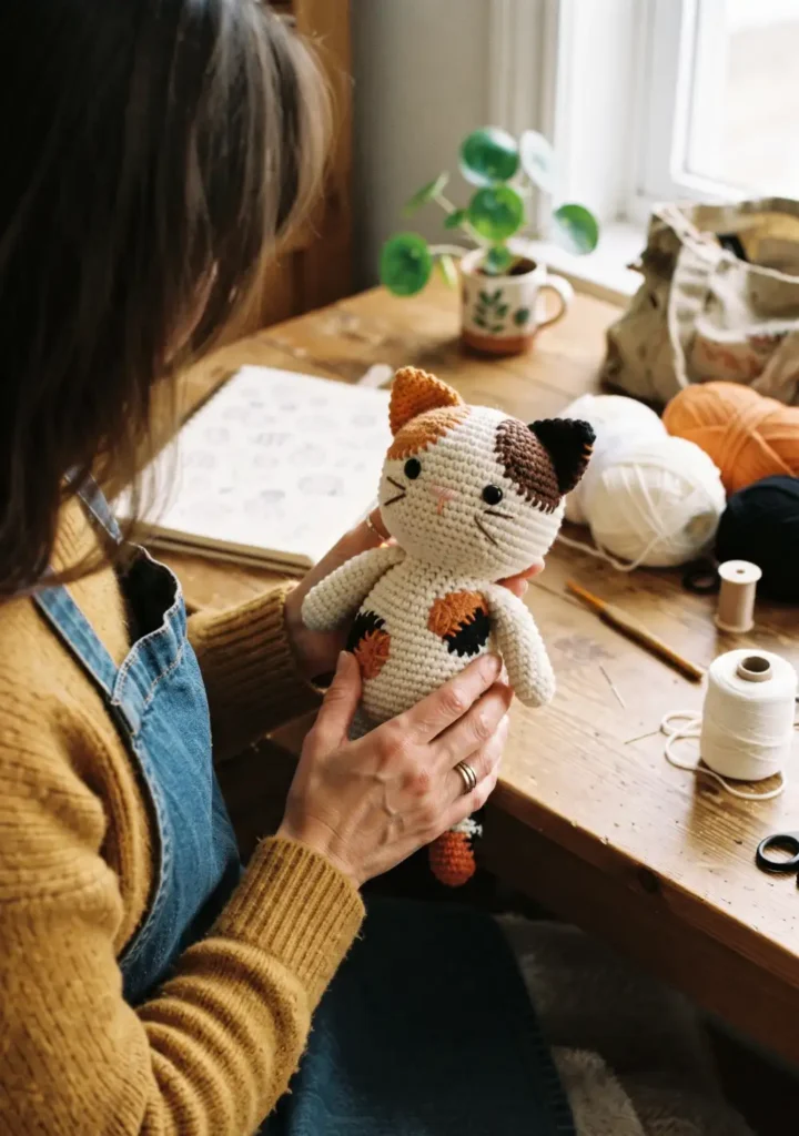 9. Calico Cat Plush with Color Patches