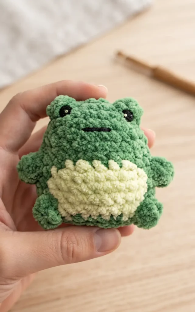 Beginner friendly no sew crochet frog Tutorial
