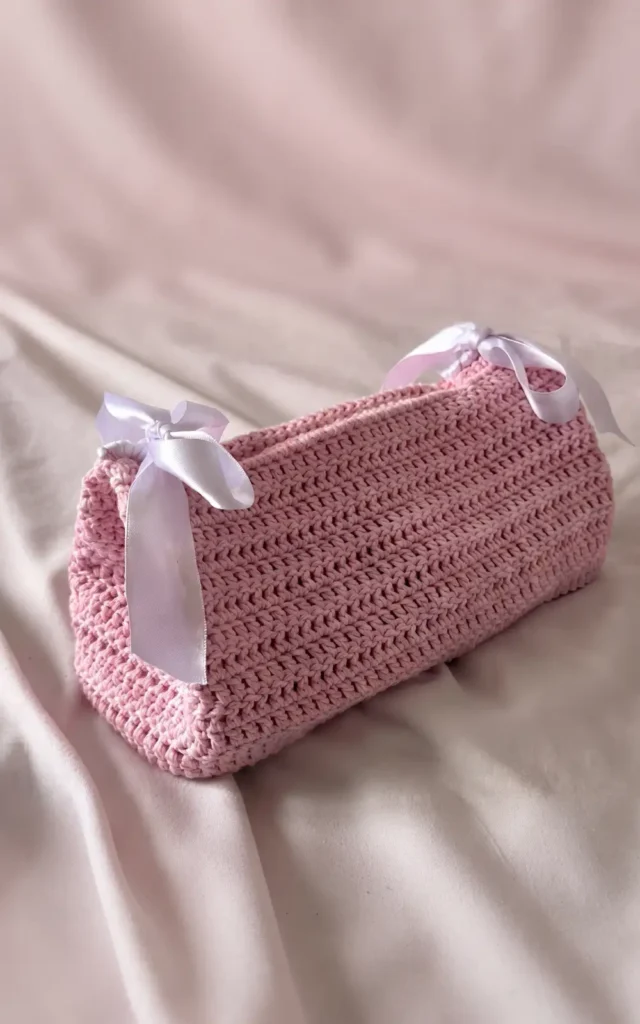 Crochet Back to School Pencil Case Makeup Bag