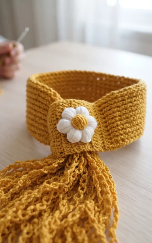 Crochet Easy Granny Scarf with Fringe