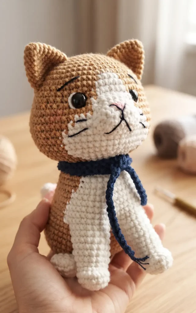 Crochet Realistic Sitting Cat