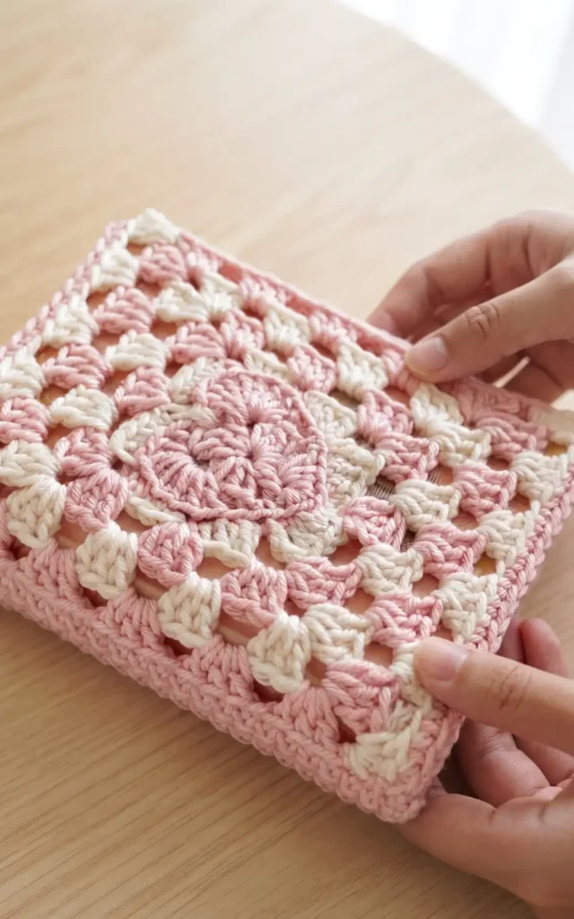 Heart Granny Square Book Cover Tutorial