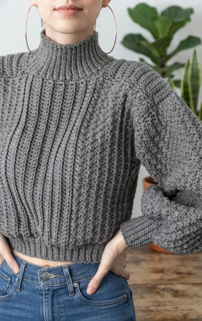 How to Crochet a Mock Neck Sweater