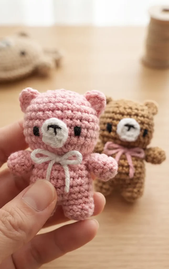 Mini Bear Crochet Keychain