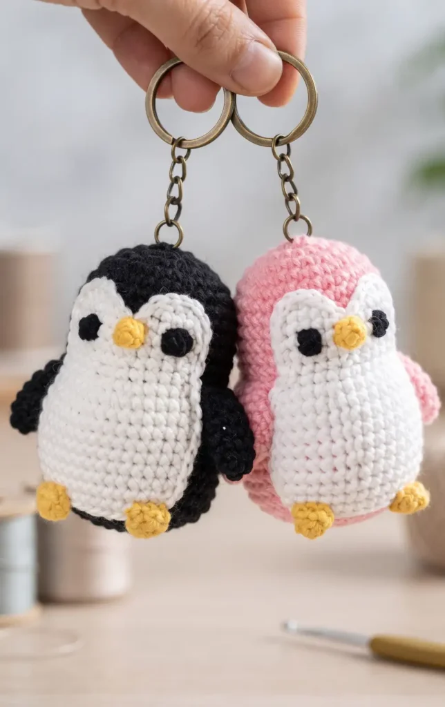Mini Penguin Crochet Keychain