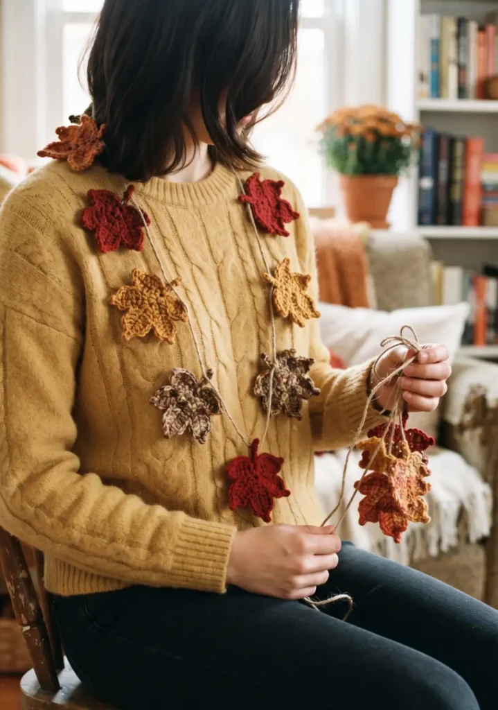 1. Crochet Maple Leaf Garland