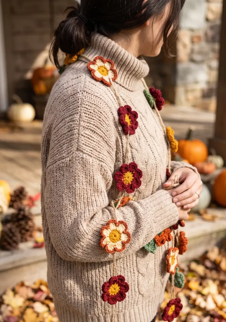 12. Fall Flower Crochet Garland