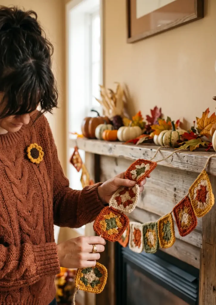 13. Cozy Granny Square Garland