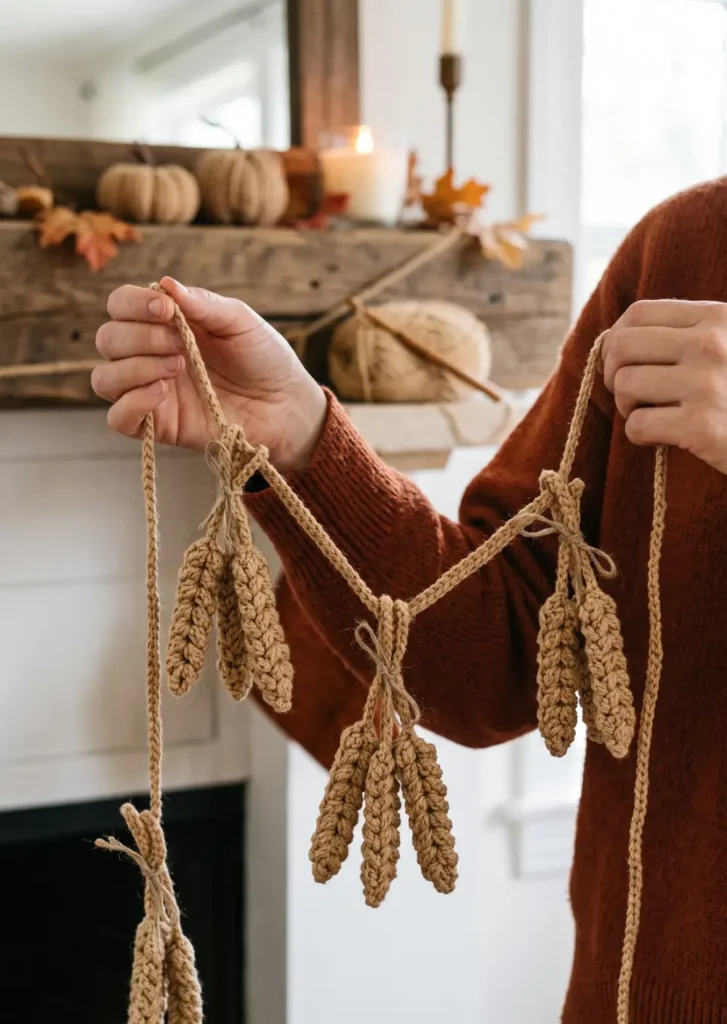 14. Crochet Wheat Stalk Garland