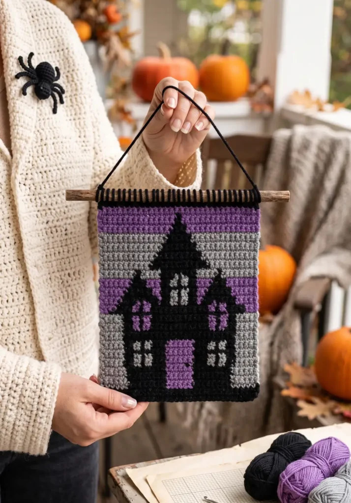 15. Haunted House Wall Hanging