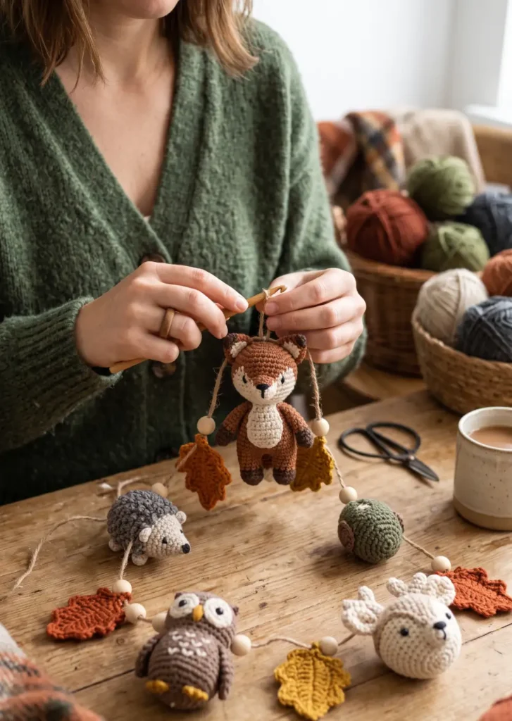 15. Woodland Animal Crochet Garland