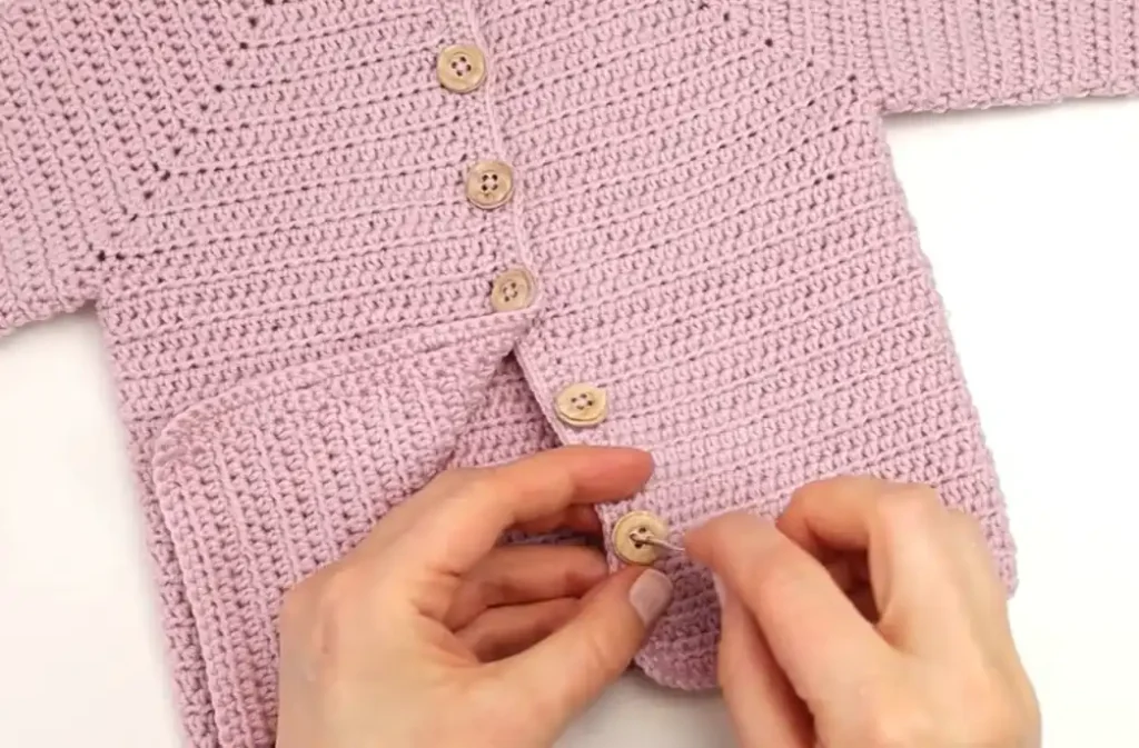 Easy Crochet Baby Cardigan  Step by Step US Terms