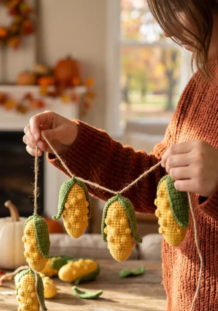 17. Harvest Corn Crochet Garland