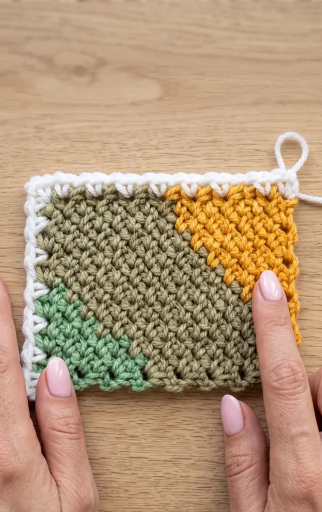 Corner to Corner Moss Stitch Rectangle Blanket