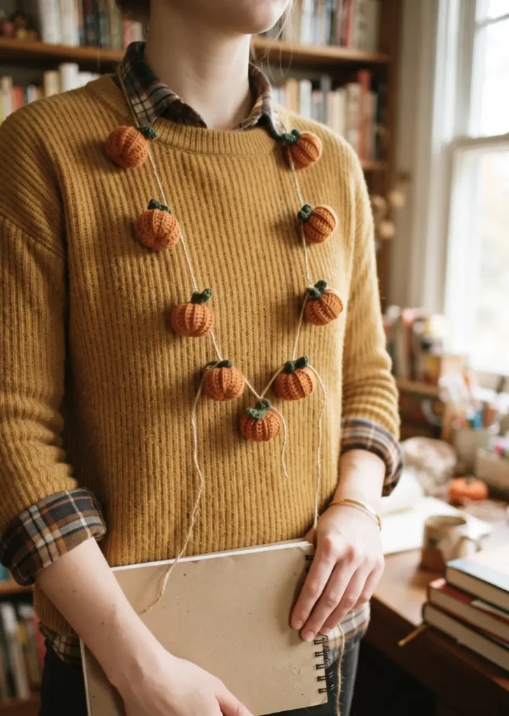 2. Mini Crochet Pumpkin Garland