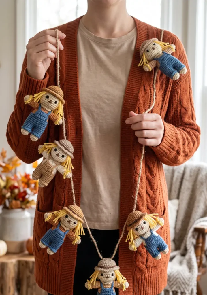 20. Crochet Scarecrow Garland