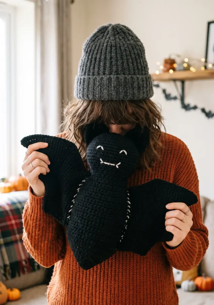 22. Bat Pillow Crochet Pattern