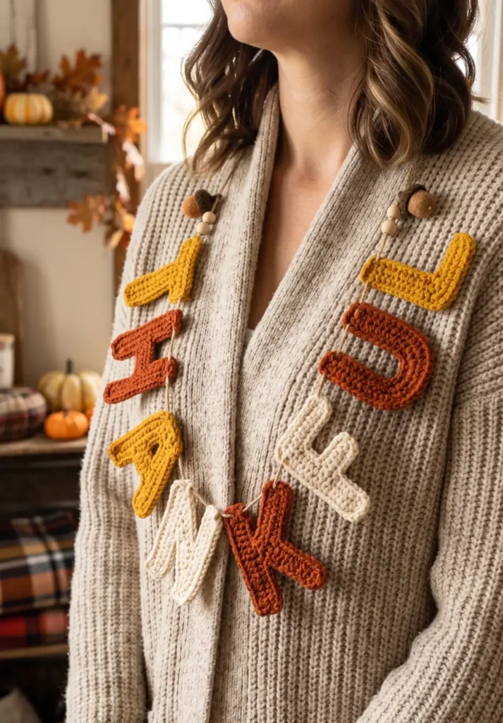 24. Thankful Letter Crochet Garland