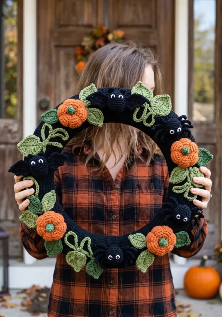 28. Spooky Crochet Wreath Pattern