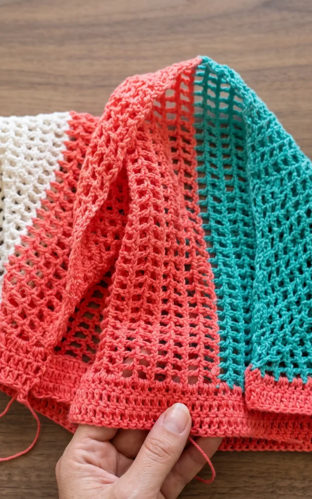 Color block crochet sweater, Pinterest-inspired crochet top