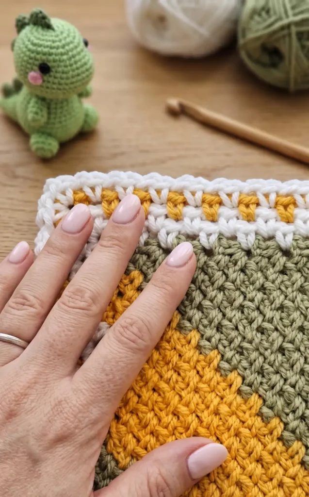 Corner to Corner Moss Stitch Rectangle Blanket