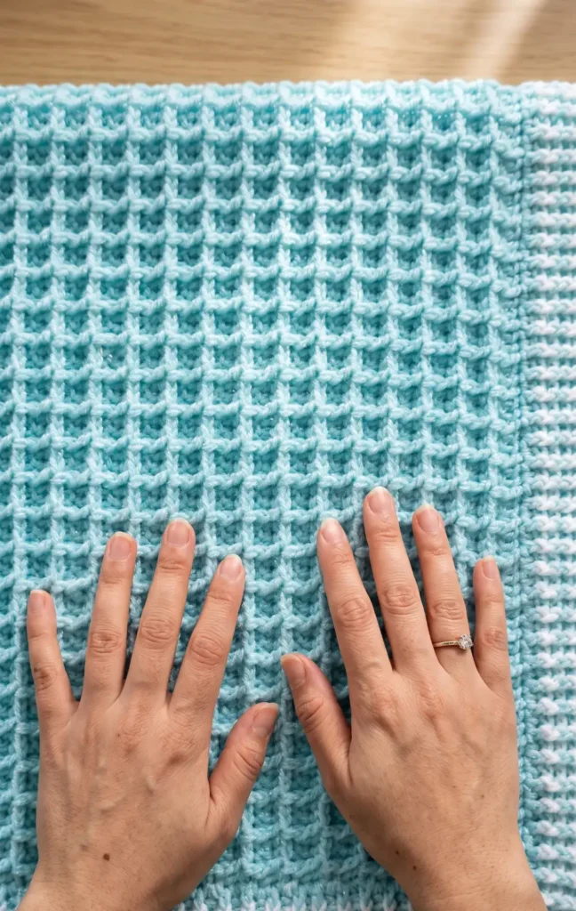 Crochet Easy Waffle Baby Blanket