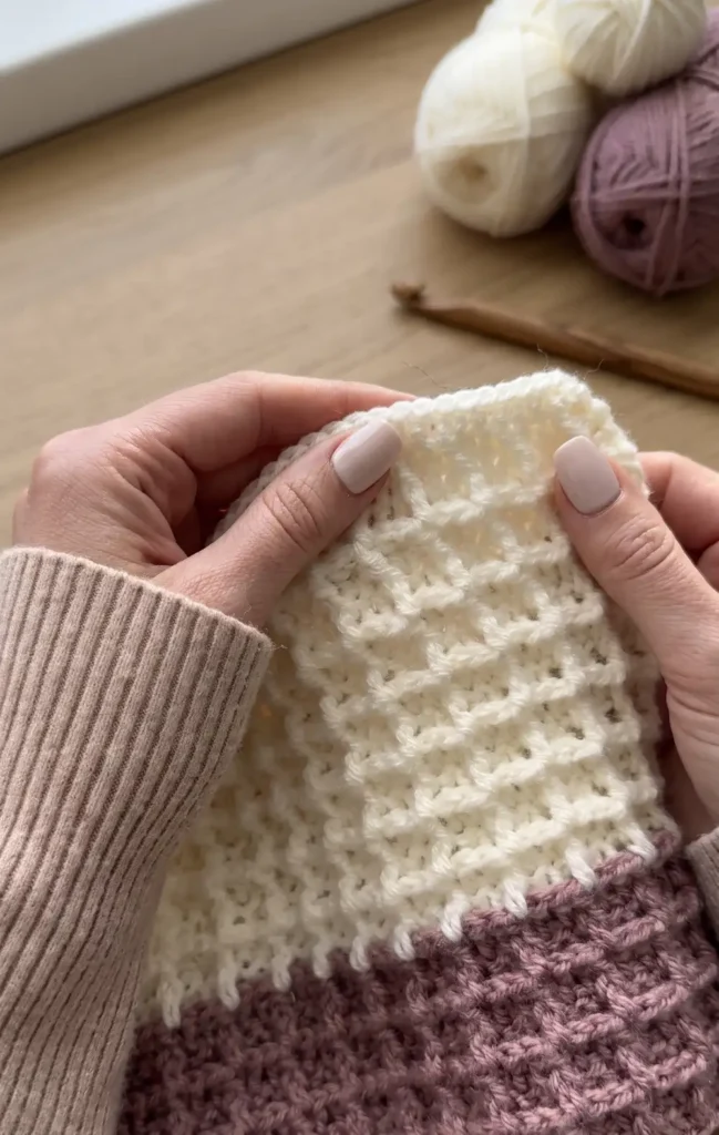 Waffle Stitch Crochet Blanket Tutorial