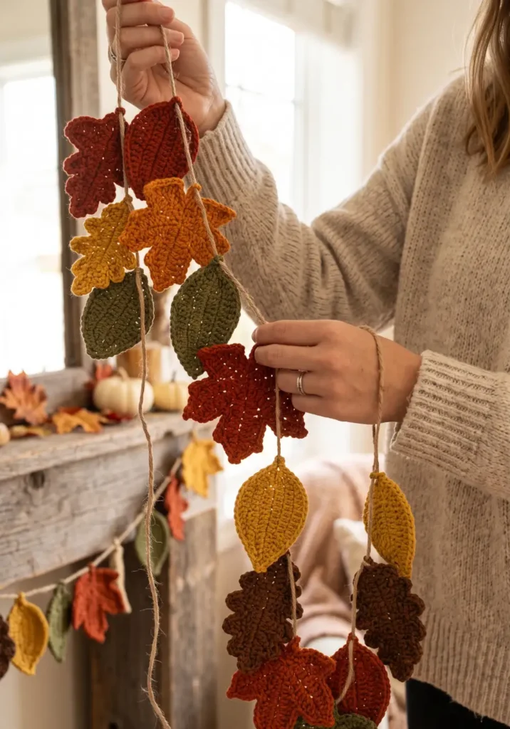 7. Colorful Autumn Leaf Garland