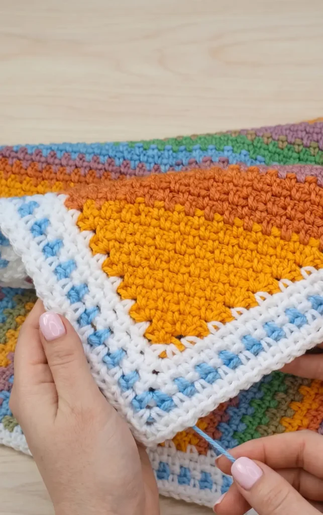 Corner to Corner Moss Stitch Rectangle Blanket