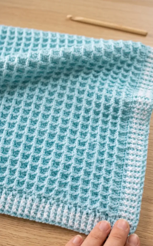 Crochet Easy Waffle Baby Blanket