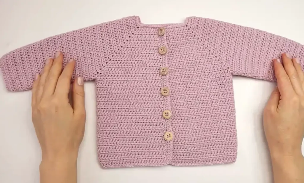 Easy Crochet Baby Cardigan  Step by Step US Terms