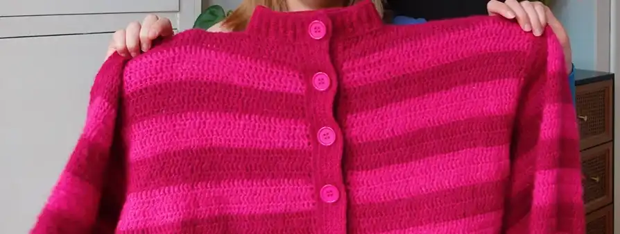 Easy Striped Crochet Cardigan Tutorial