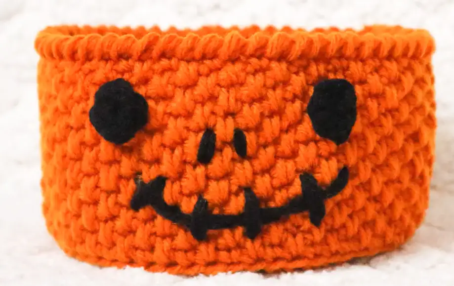 Handmade Crochet Pumpkin Basket&nbsp;