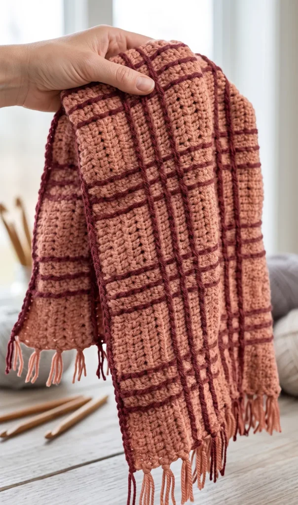 Heritage Plaid Blanket Crochet Tutorial