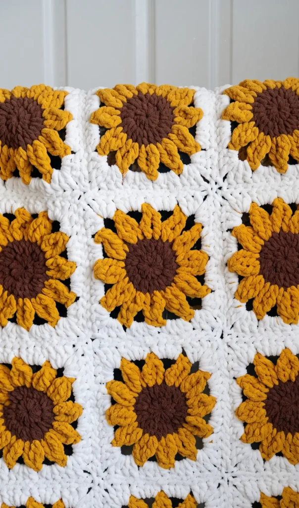 How to Crochet a Chunky Sunflower Blanket