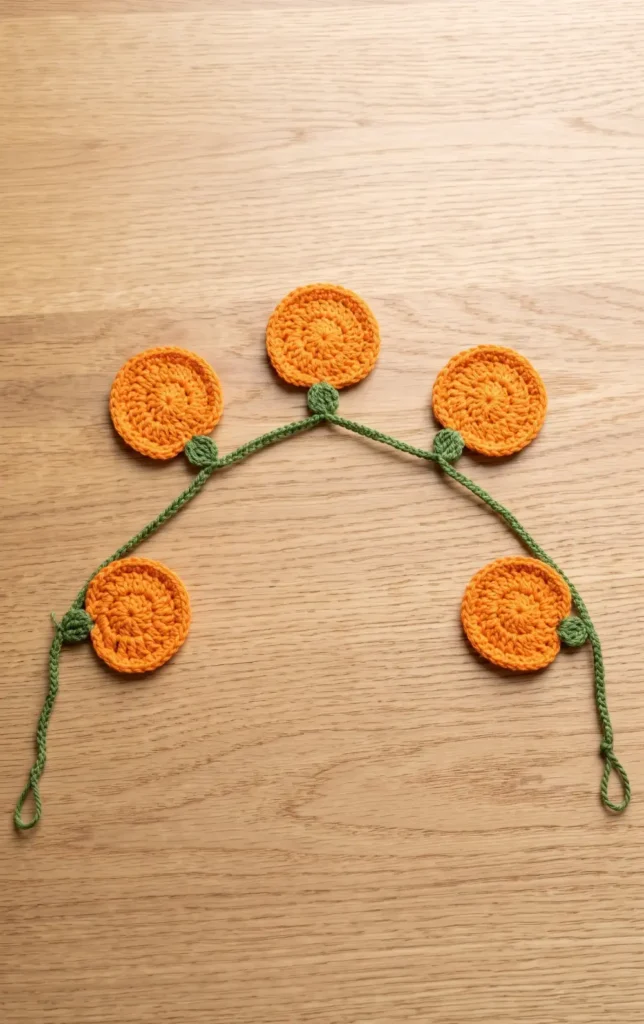 Pumpkin Garland Crochet Tutorial