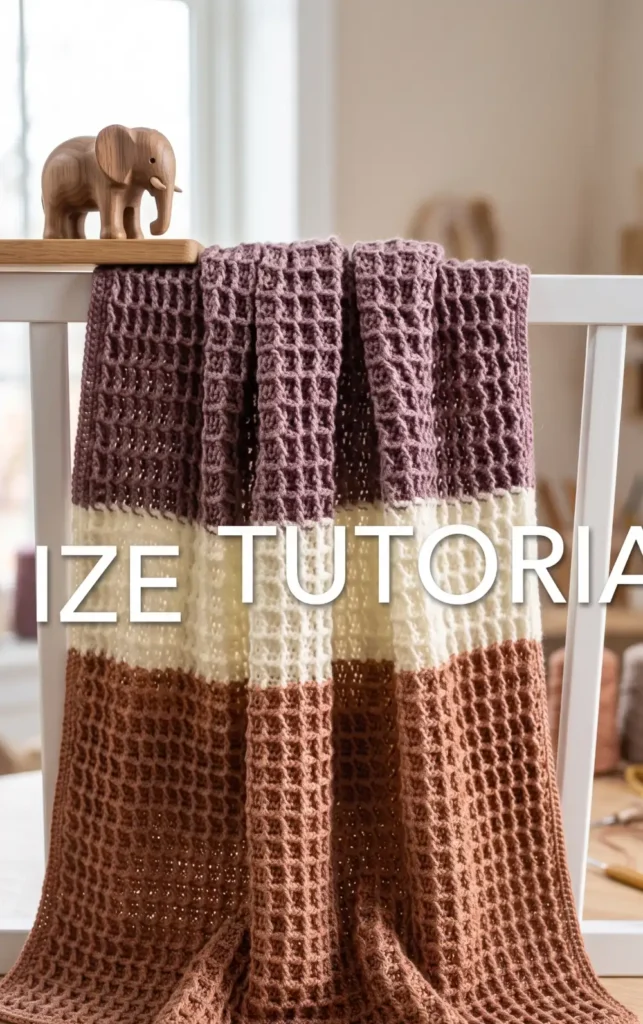 Waffle Stitch Crochet Blanket Tutorial