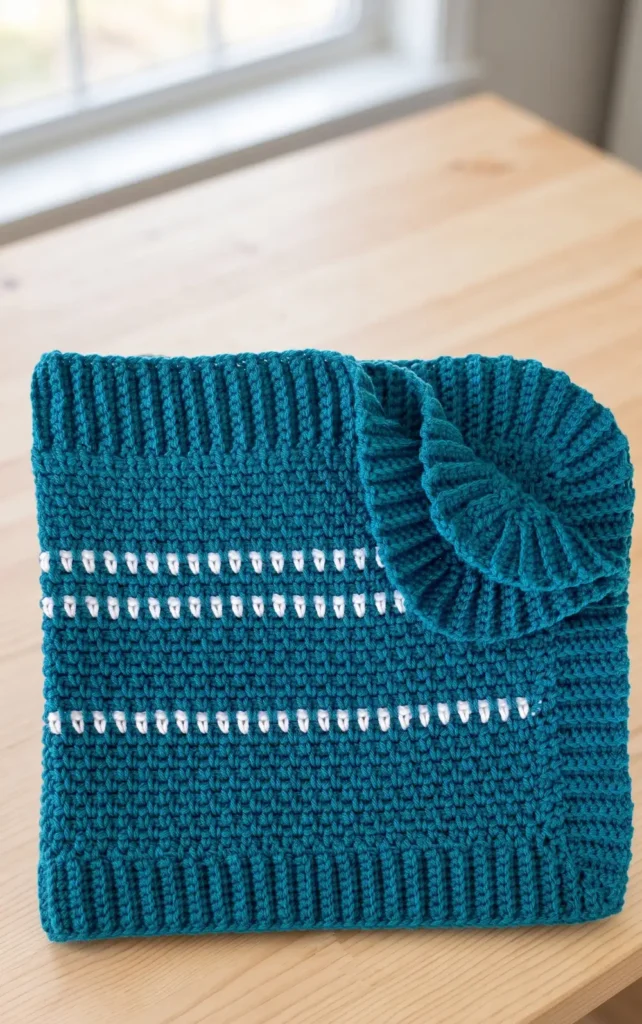 With Love Modern Moss Stitch Baby Blanket