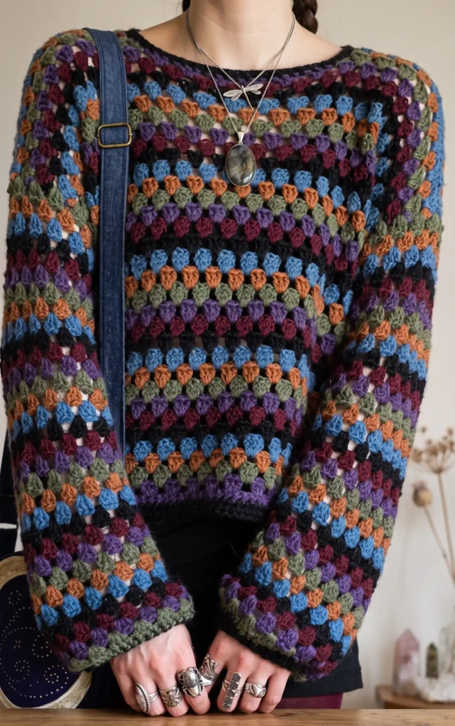 easy granny stitch crochet sweater