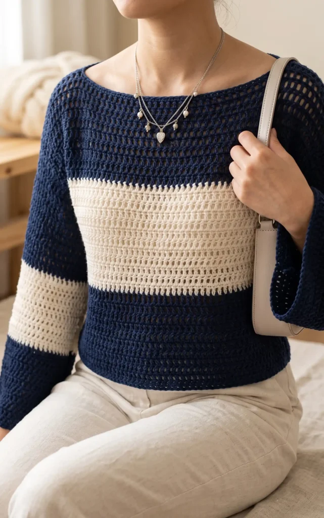 how to crochet a striped sweater of ANY size