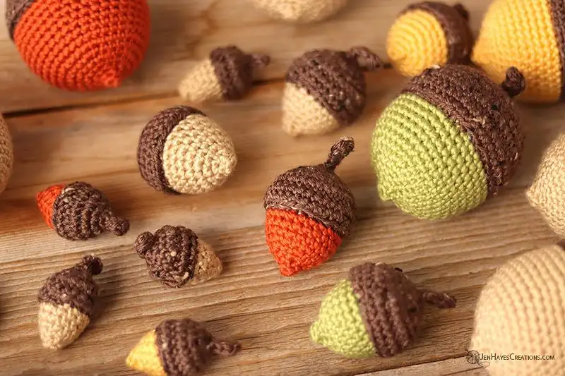 Crochet Acorn Bowl Arrangement