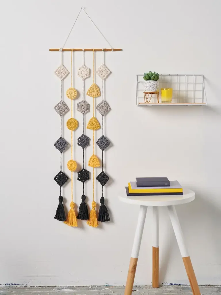 Crochet Geometric Wall Hanging