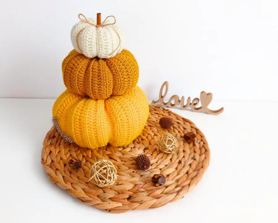 Crochet Pumpkin Table Centerpiece