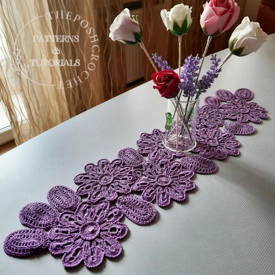 Fall Flower Crochet Table Decor