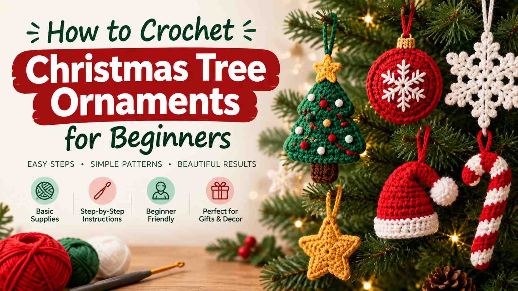 How to Crochet Christmas Tree Ornaments for Beginners